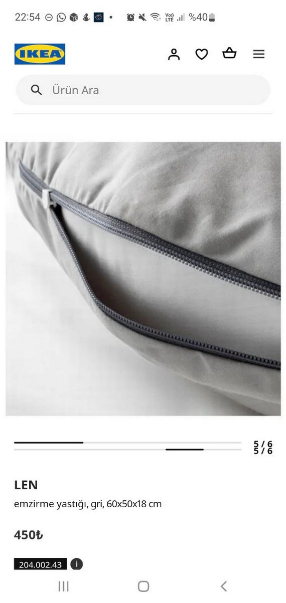 Ikea İkea emzirme minderi destek yastığı - Görsel 3