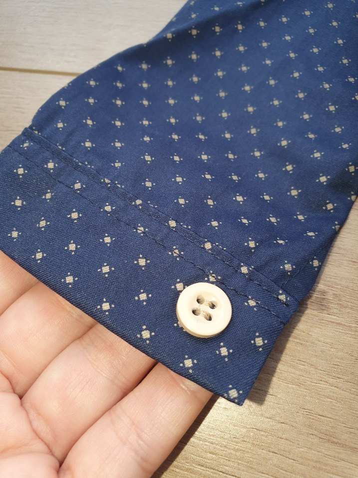 Mavi Puantiyeli Uzun Kollu Erkek Bebek Şık Body Gömlek Doğumgünü - Görsel 4