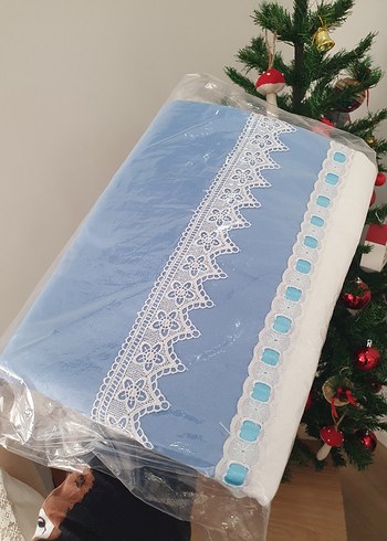 Özel yapım Yenidoğan Bebek Mavi Pike Nevresim Piko Takımı - Görsel 2