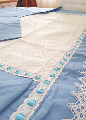 Özel yapım Yenidoğan Bebek Mavi Pike Nevresim Piko Takımı - Görsel 6