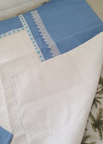 Özel yapım Yenidoğan Bebek Mavi Pike Nevresim Piko Takımı - Görsel 7