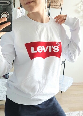 Levis beyaz sweatshirt erkek unisex 