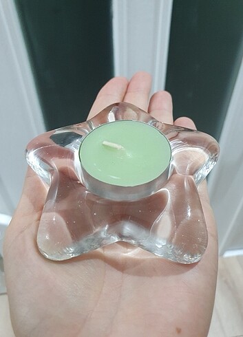Paşabahçe Mum mumluk Yıldız şeffaf cam Tealight hediyelik