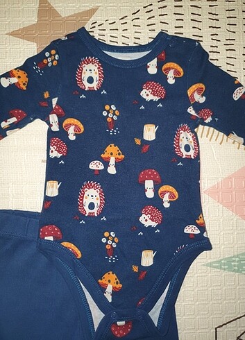 6 Ay Beden Lcw bebek body patikli alt pijama takım lacivert zıbın mantar ki
