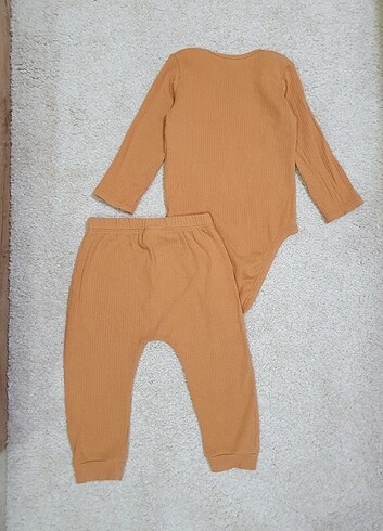 Defacto Defacto bebek zıbın takım çıtçıtlı body pijama koyu bej