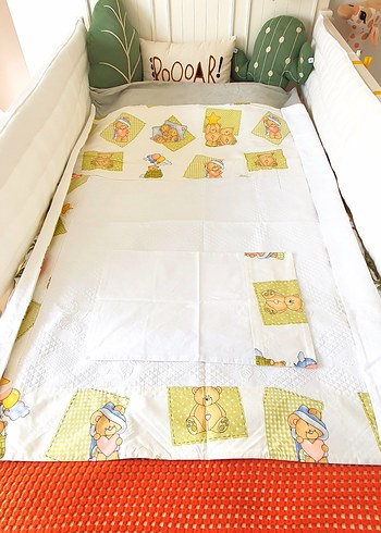 Özel yapım Yenidoğan Bebek ayıcıklı Pike Nevresim Piko Takım - Görsel 2