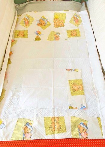 Özel yapım Yenidoğan Bebek ayıcıklı Pike Nevresim Piko Takım - Görsel 3