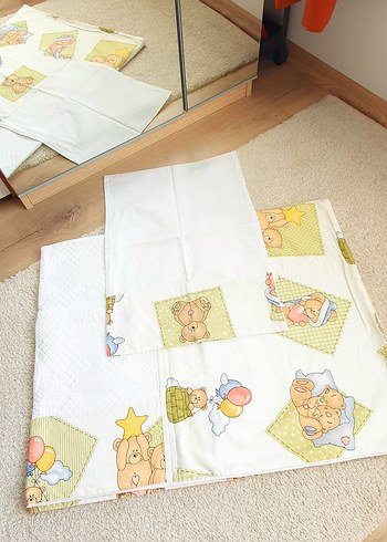 Özel yapım Yenidoğan Bebek ayıcıklı Pike Nevresim Piko Takım - Görsel 6