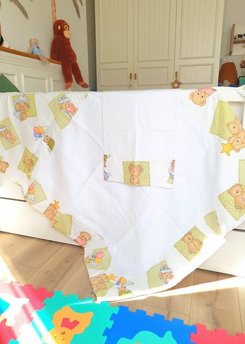 Özel yapım Yenidoğan Bebek ayıcıklı Pike Nevresim Piko Takım - Görsel 5