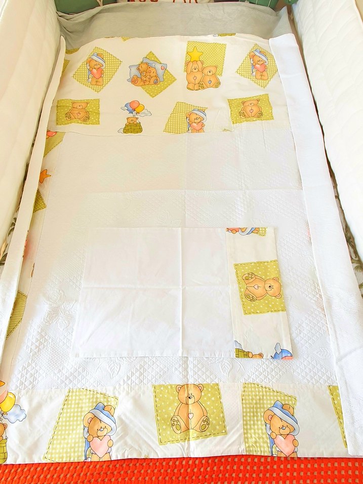 Özel yapım Yenidoğan Bebek ayıcıklı Pike Nevresim Piko Takım - Görsel 3