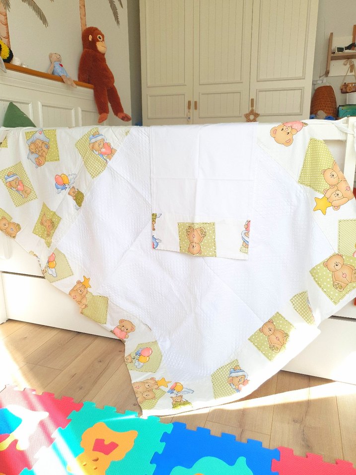 Özel yapım Yenidoğan Bebek ayıcıklı Pike Nevresim Piko Takım - Görsel 5