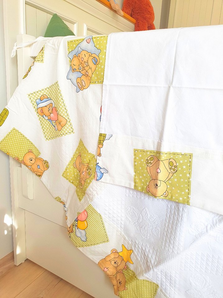 Özel yapım Yenidoğan Bebek ayıcıklı Pike Nevresim Piko Takım - Görsel 4