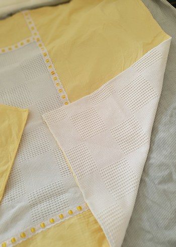 Özel yapım Sarı Bebek Yenidoğan Beşik Pike Nevresim Piko Takımı - Görsel 5