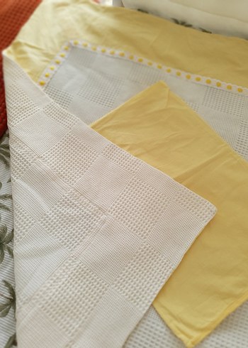 Özel yapım Sarı Bebek Yenidoğan Beşik Pike Nevresim Piko Takımı - Görsel 4