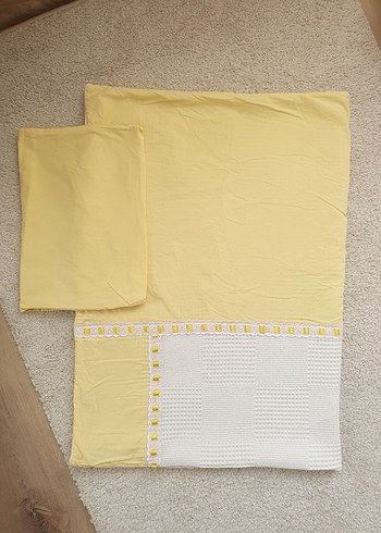 Özel yapım Sarı Bebek Yenidoğan Beşik Pike Nevresim Piko Takımı - Görsel 6