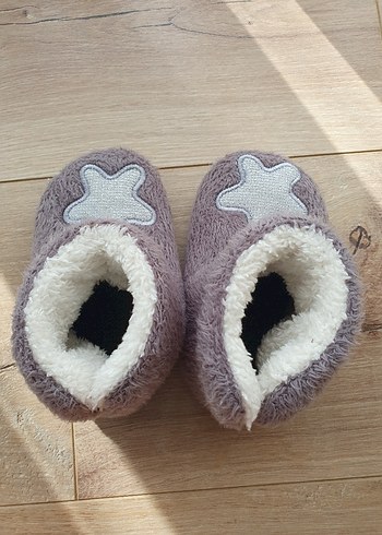 Ebebek Hello baby Gri peluş Panduf Terlik Patik 23 kaydırmazlı - Görsel 4