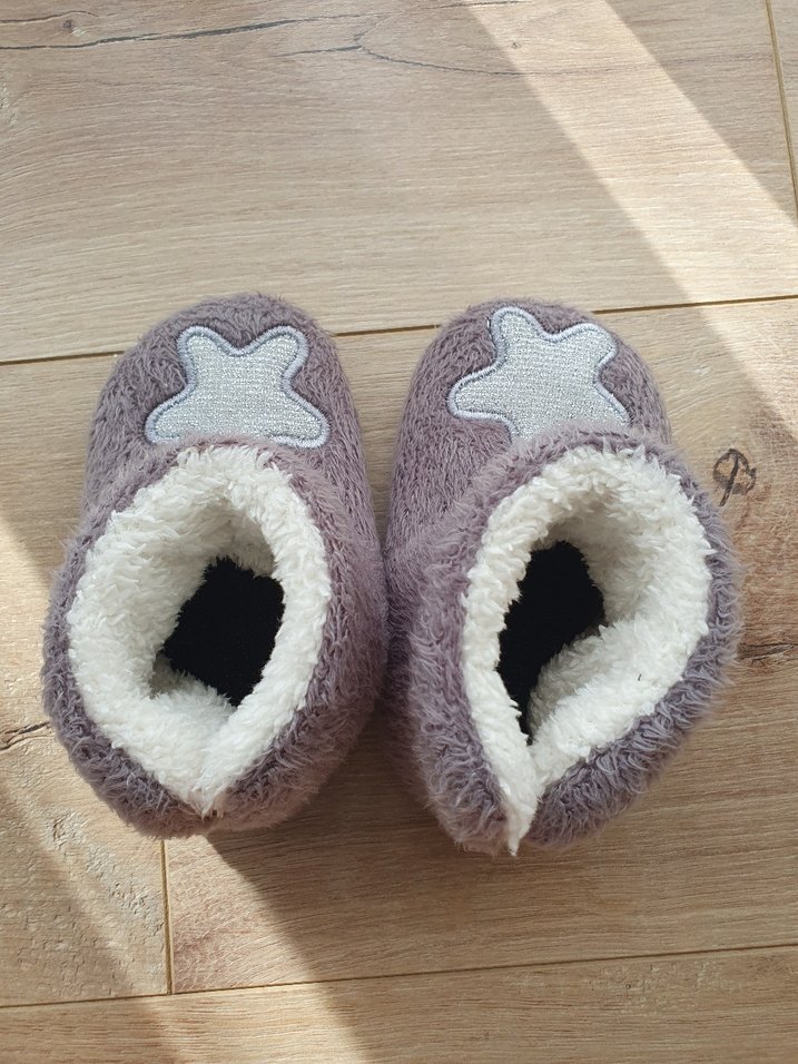 Ebebek Hello baby Gri peluş Panduf Terlik Patik 23 kaydırmazlı - Görsel 4