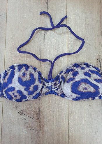 Mor Leopar desenli Bikini Üstü