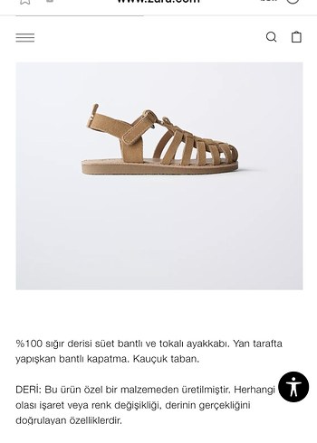Zara Zara Çocuk hakiki deri Süet Tokalı Gladyator Sandalet etiketli