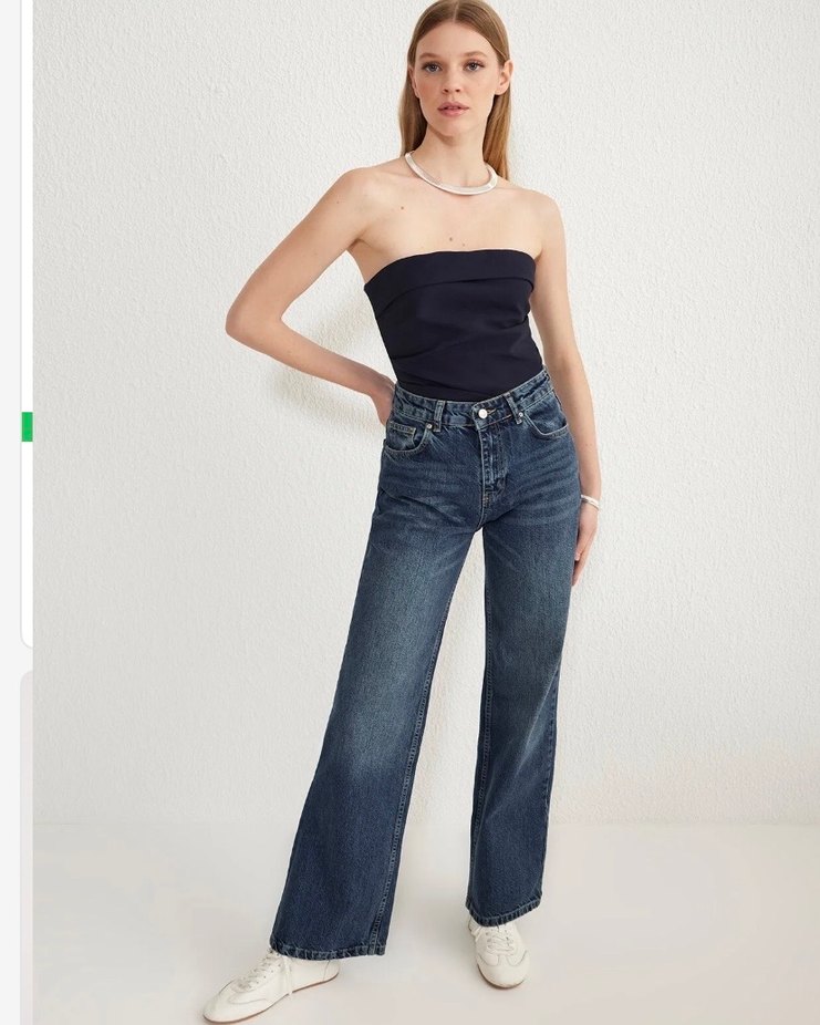 TRENDYOLMİLLA Lacivert Salaş Kadın Jean - Görsel 2