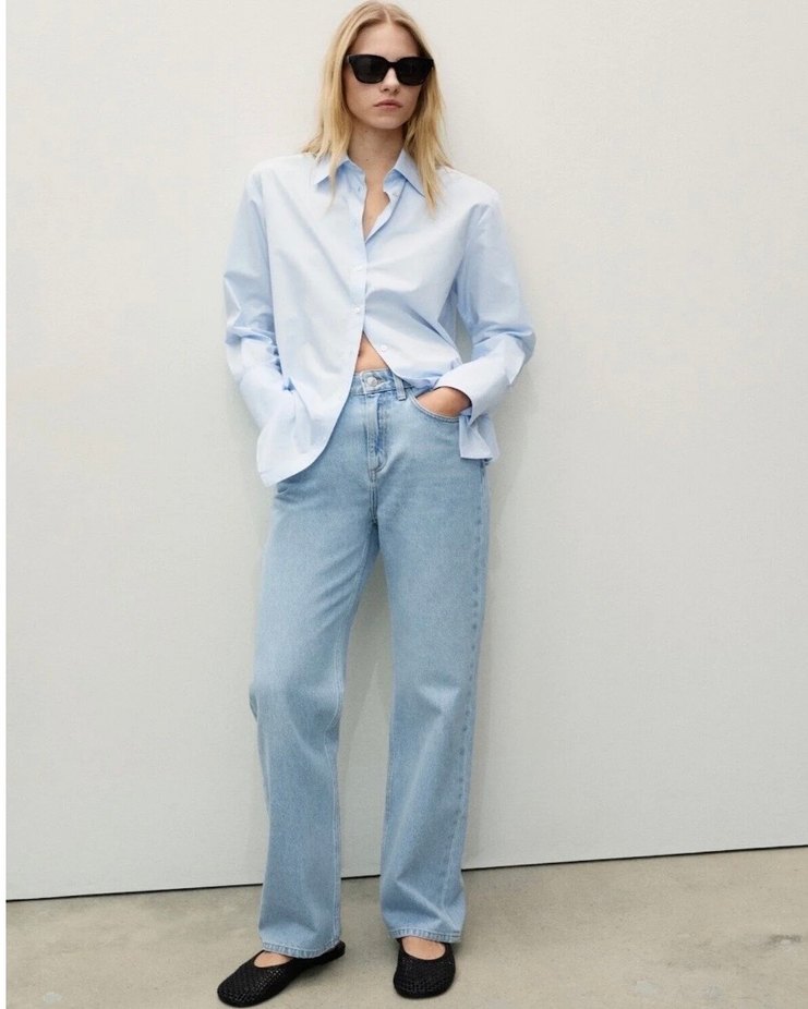 MANGO 
Mavi Midi Denim Kadın Jean - Görsel 2