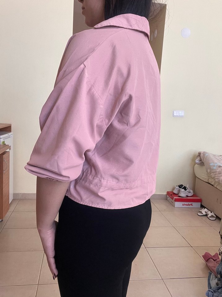 Pembe Düğmeli Kadın Gömlek - Görsel 2