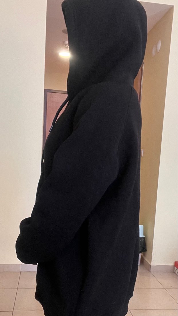 Düğmeli Siyah Kadın Sweatshirt - Görsel 2