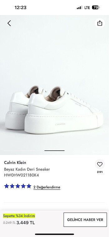 38 Beden Calvin klein sneaker