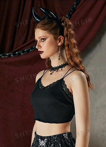 Diğer Lolita Lempicka Sırt Yarasa Model Crop Top 