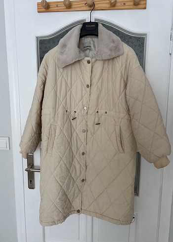 Zara Camel Renkli, Uzun Kollu, Midi Boy Kadın Kışlık Mont