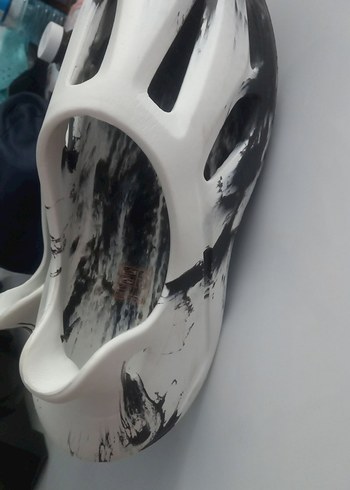 Diğer Erkek Beyaz Siyah Batik Desenli Terlik
