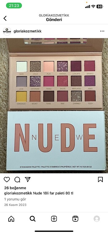 NUDE GÖZ FARI