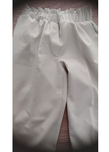 36 Beden Beyaz kumaş pantolon