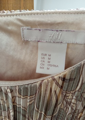 H&M Kadın Piliseli Keten Midi Tunik