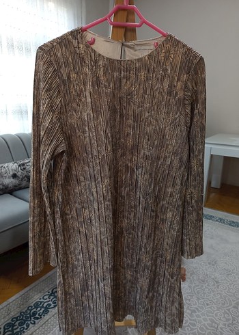Kadın Piliseli Keten Midi Tunik