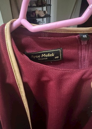 Bordo Nakışlı Uzun Kollu Tesettür Bindallı - Görsel 4