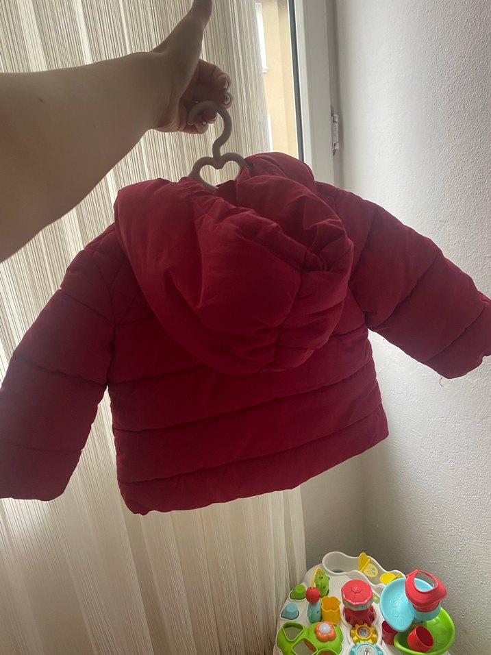 Kız Çocuk Parlak Pembe Fermuarlı Mont - Görsel 2