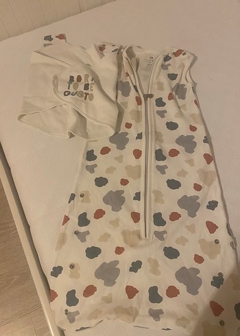 Beyaz Desenli Bebek Kundak Uyku Tulumu - Görsel 5