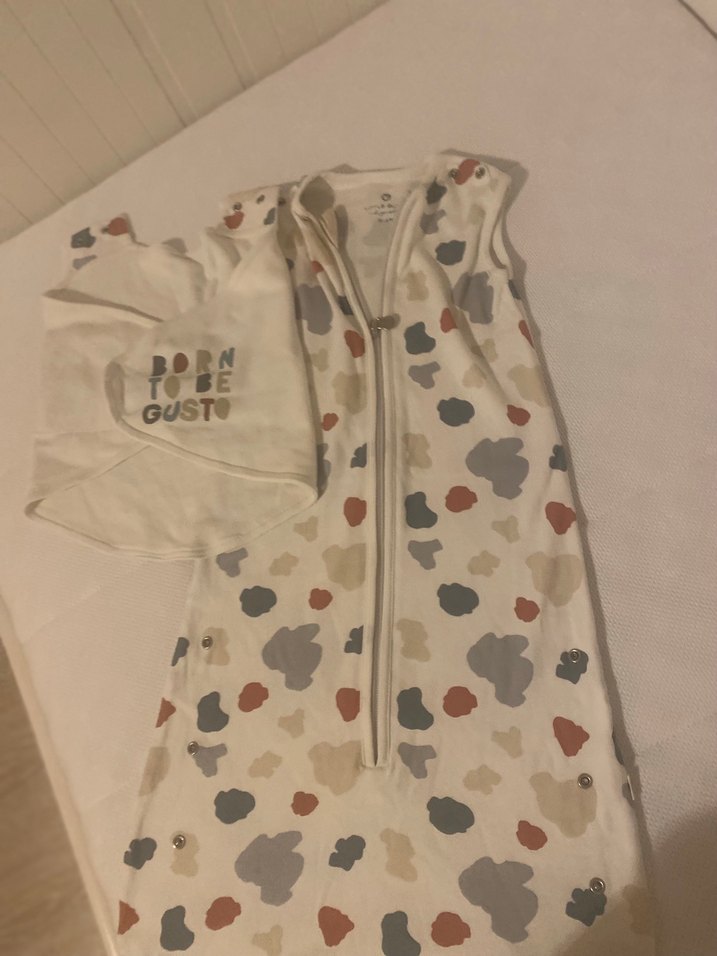 Beyaz Desenli Bebek Kundak Uyku Tulumu - Görsel 3