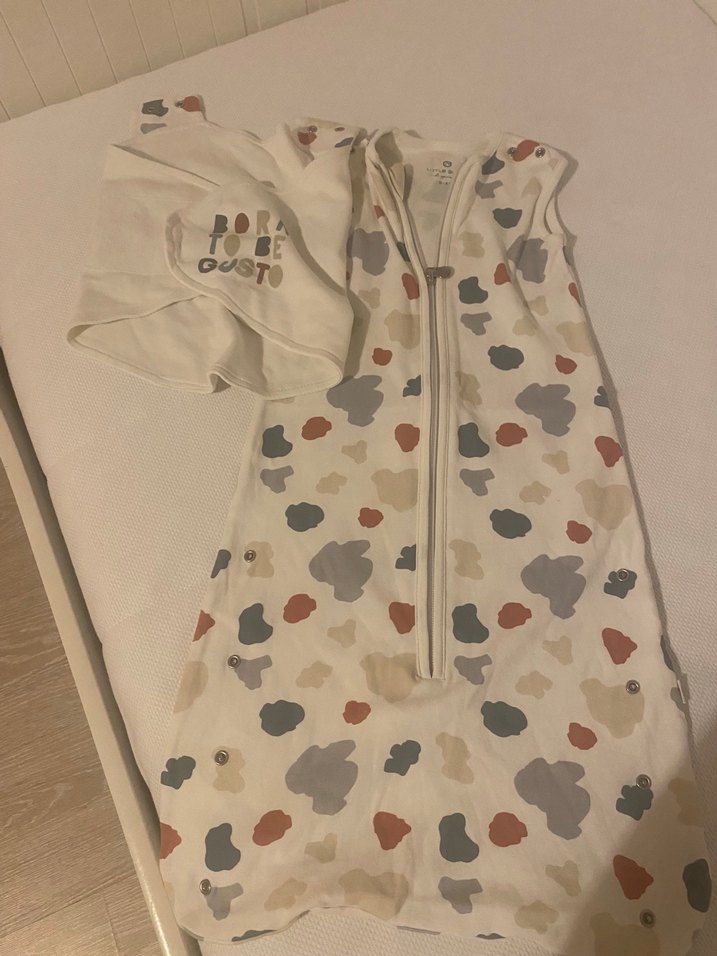 Beyaz Desenli Bebek Kundak Uyku Tulumu - Görsel 5