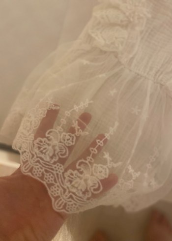 Beyaz Dantel Detaylı Kız Elbisesi - Görsel 4