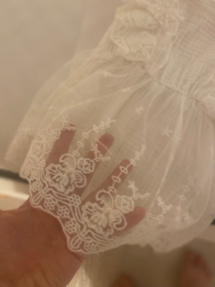 Beyaz Dantel Detaylı Kız Elbisesi - Görsel 4