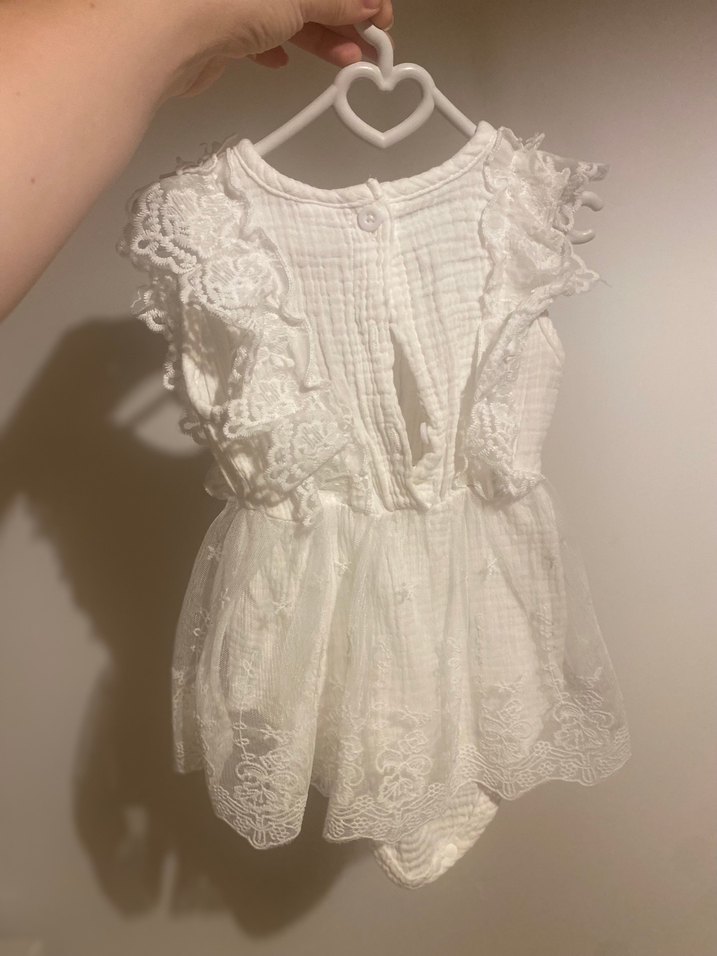 Beyaz Dantel Detaylı Kız Elbisesi - Görsel 2