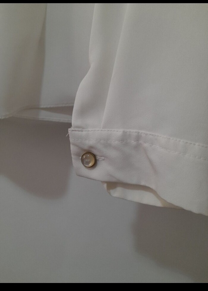 Beyaz Şifon Bluz - Görsel 4