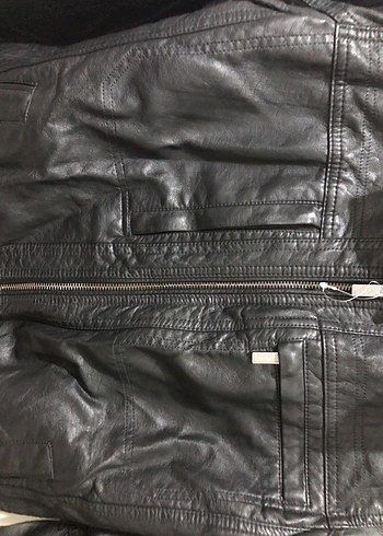 Erkek Siyah Deri Ceket - Görsel 4