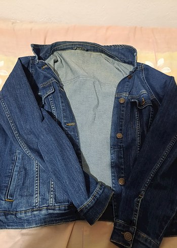 Düğmeli Mavi Kadın Denim Ceket - Görsel 3