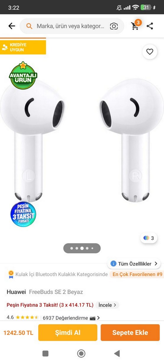 Huawei FreeBuds SE 2 Beyaz Bluetooth Kulaklık - Görsel 2