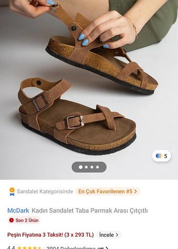 McDark Kadın Taba Parmak Arası Sandalet - Görsel 2