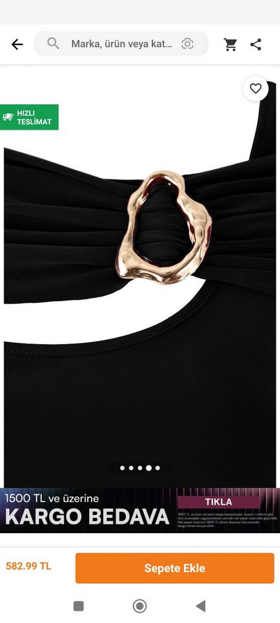 aksesuarlı siyah bluz - Görsel 3