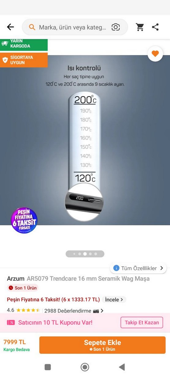 Arzum AR5079 Trendcare 16 mm Seramik Wag Maşa - Görsel 3